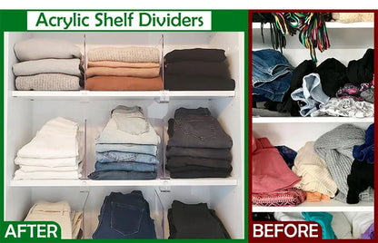 Clear Closet Shelf Dividers - 2/4/6/8 Pack