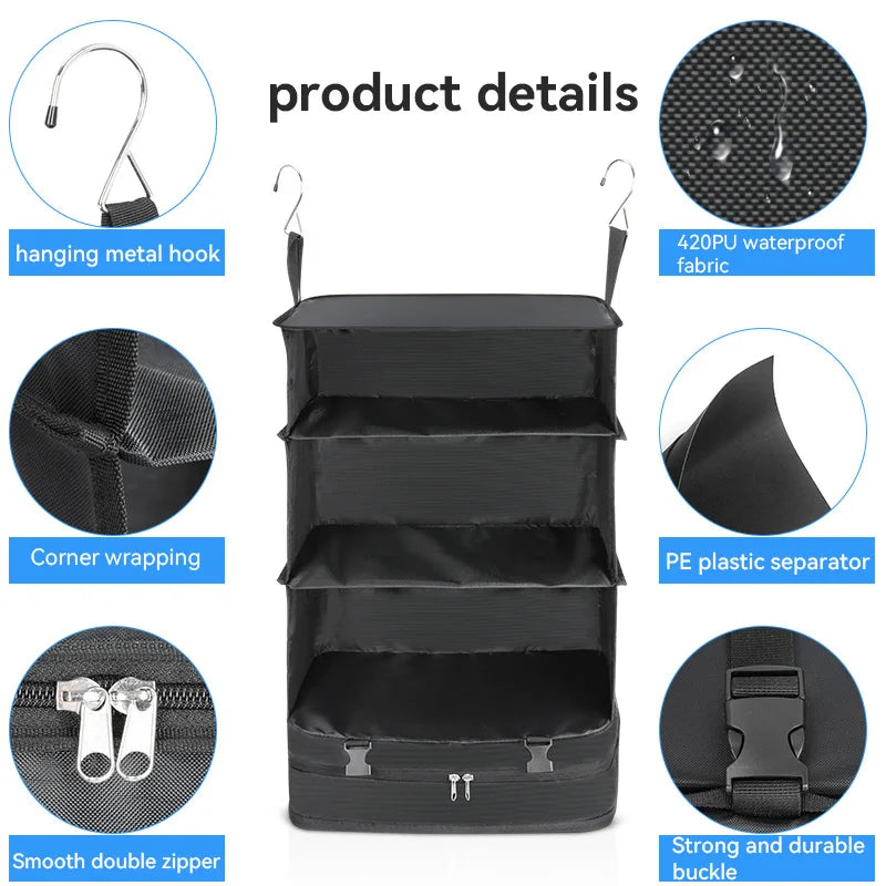 Hanging Travel Organizer & Packing Cubes Set