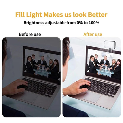 3 Modes Adjustable Brightness Mini Rechargeable Clip-On Selfie Light for Phones and Computers