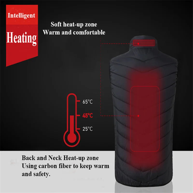 21/13/9-Zone Self-Heating Vest Jacket - Tactical Winter Coat with Heated Gloves for Men & Women