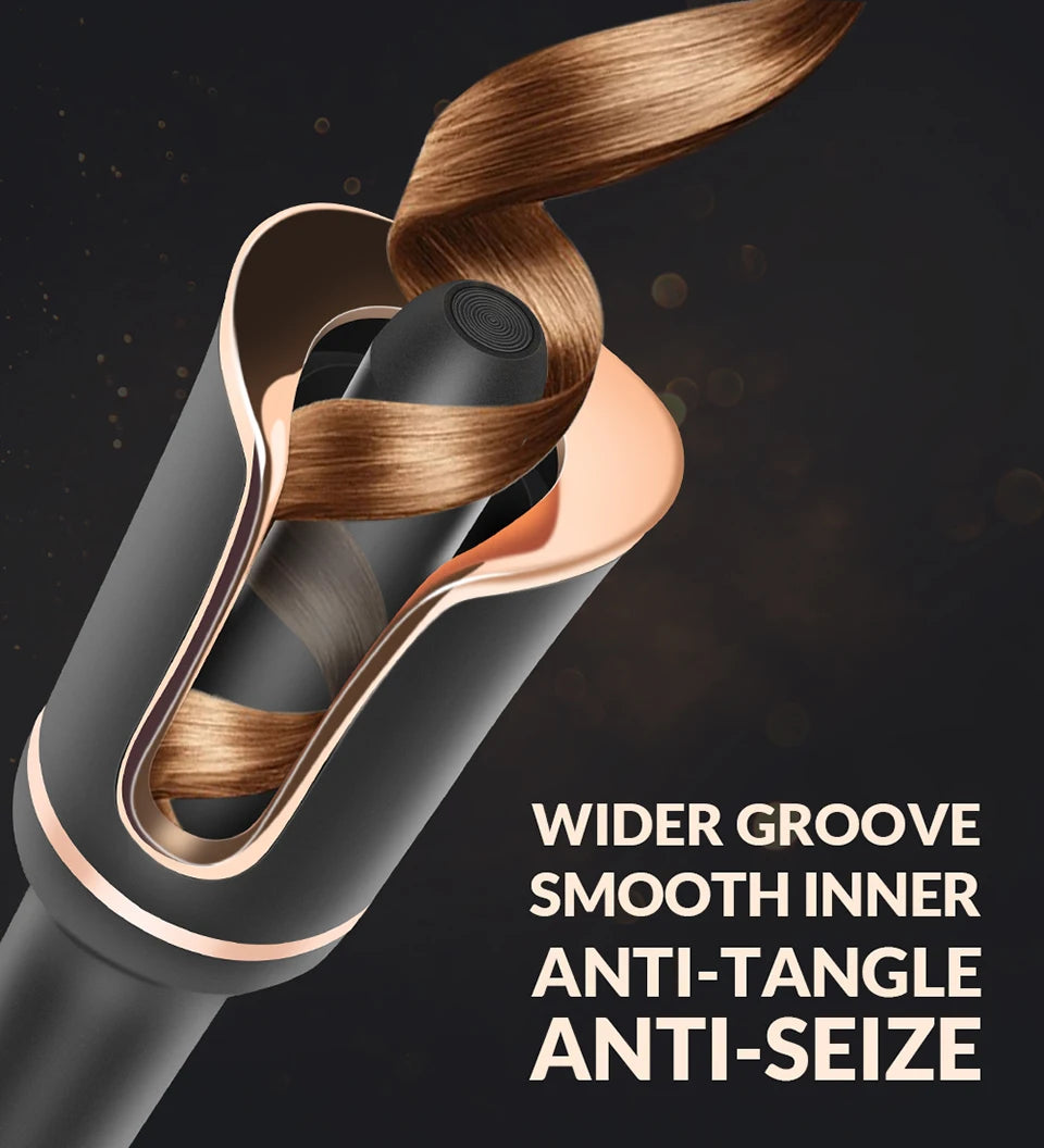 Automatic Hair Curler and Crimper: Electric Wave and Curl Tool with Integrated Ferro Ringlet Loop Technology for Effortless Wavy and Crimped Hairstyles