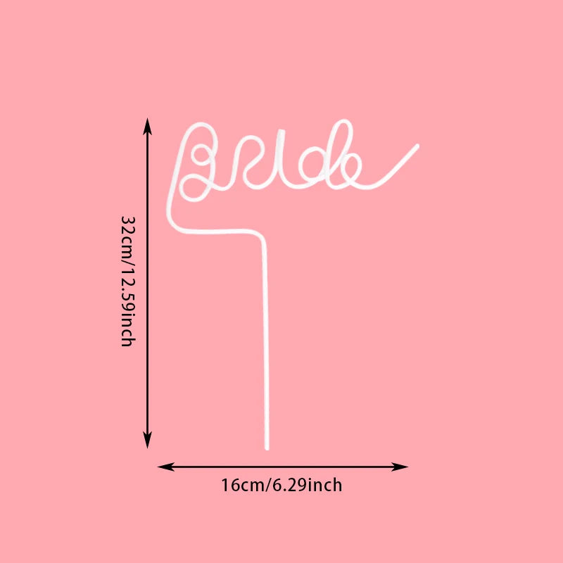 1 Stück Party-Strohhalme für die zukünftige Braut – Hochzeits- und Party-Dekorationen &amp; Junggesellinnenabschiedsgeschenke – Geschenke für das Team Braut