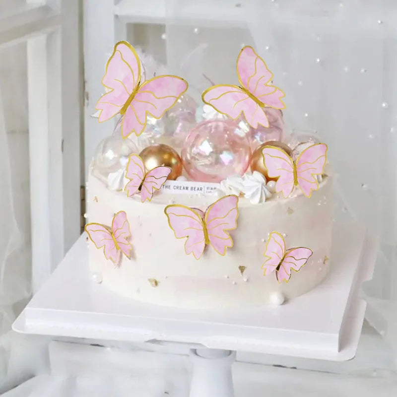 Handgefertigte Schmetterlings-Kuchendekorationen – perfekt für Geburtstage, Hochzeiten, Babypartys und mehr.