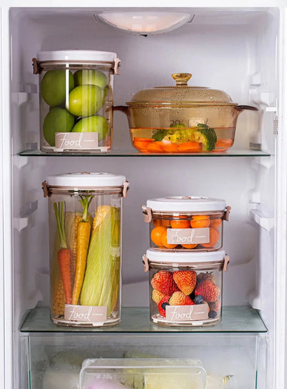 Vacuum Sealed Canister Set - Fresh-Keeping Food Storage Containers for Refrigerator and Kitchen Organizing