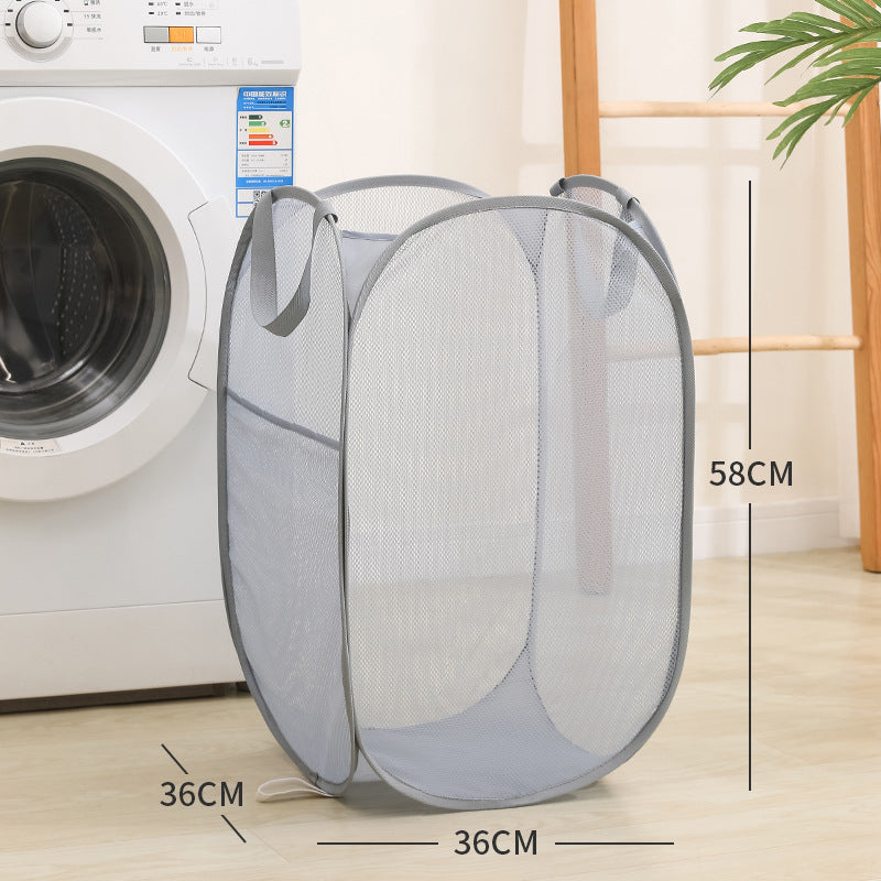 Large Capacity Foldable Mesh Laundry Basket – Breathable and Space-Saving Hamper for Home Storage