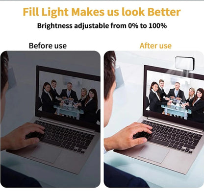 3 Modi, einstellbare Helligkeit, wiederaufladbares Mini-Clip-On-Selfie-Licht für Telefone und Computer