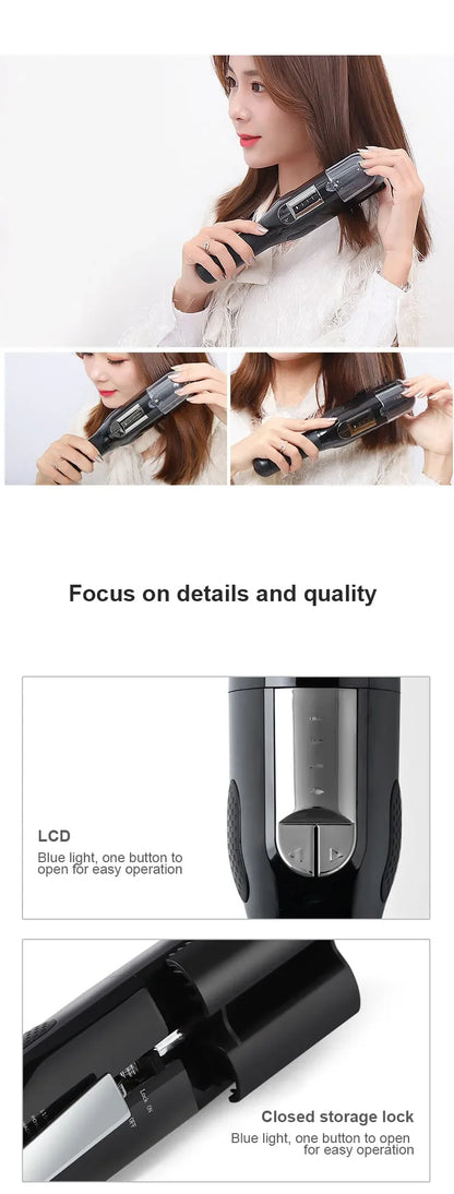 Cordless Automatic Split Ends Trimmer for Dry, Damaged Hair - Professional Hair Cutting Machine for Women