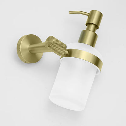 Brushed Gold Bathroom Hardware Kit - Wall-Mounted Hand Towel Bar, Toilet Roll Holder, Robe Hook, and Cup Hanger