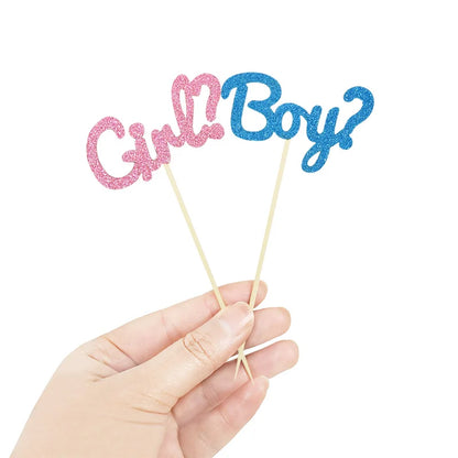 12-Piece Gender Reveal Cupcake Toppers - Pink & Blue Dessert Picks for Baby Shower Celebration