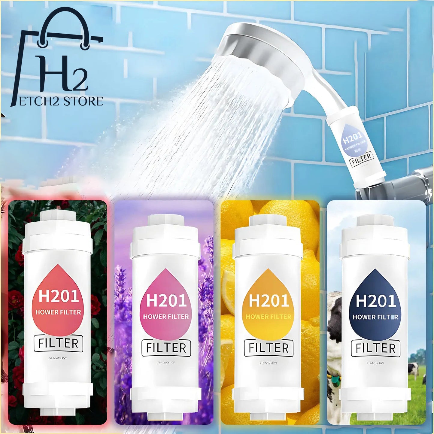 Scented Shower Head Filter - Water Softener with Fragrance, Chlorine Removal, and Skin & Hair Care