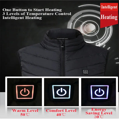 21/13/9-Zone Self-Heating Vest Jacket - Tactical Winter Coat with Heated Gloves for Men & Women