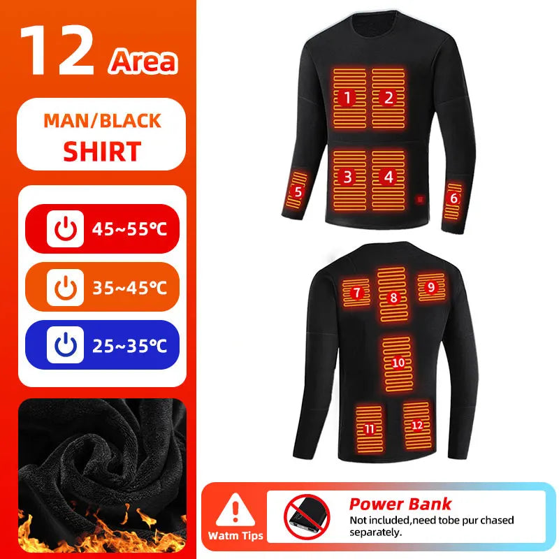 28-Zone Heated Thermal Underwear - Electric Heated Winter Sports Gear for Women