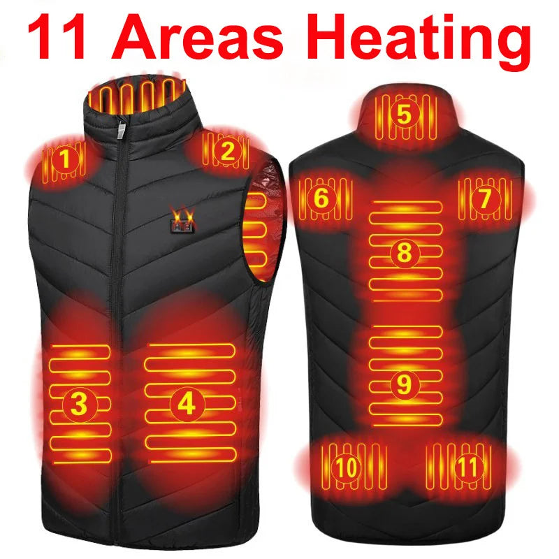 21/13/9-Zone Self-Heating Vest Jacket - Tactical Winter Coat with Heated Gloves for Men & Women