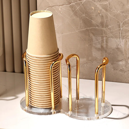 Elegant Cup Dispenser Rack with Extended Stand - Premium Storage Solution for Tea and Coffee Mugs