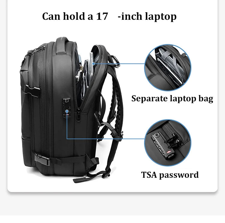 Erweiterbarer 17-Zoll-Laptop-Rucksack für Männer