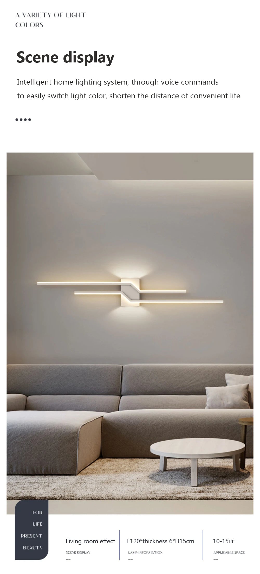 Zeitgenössische LED-Wandleuchte – Schwarz-weiße Wandlampe für Wohnzimmer, Esszimmer, Schlafzimmer, Veranda und Flur – Elegante Innenbeleuchtung 