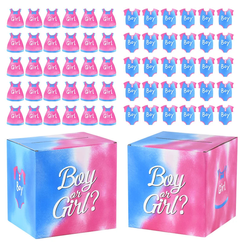 60-Piece Baby Gender Reveal Voting Card Set – Boy or Girl Party Supplies for Gender Reveal and Baby Shower Decorations