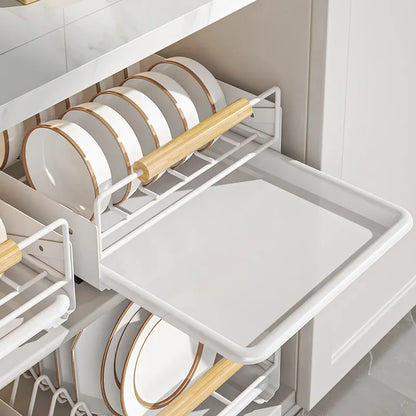 Multi-Layer Pull-Out Cabinet Rack for Bowls and Dishes - Versatile Kitchen Storage Organizer