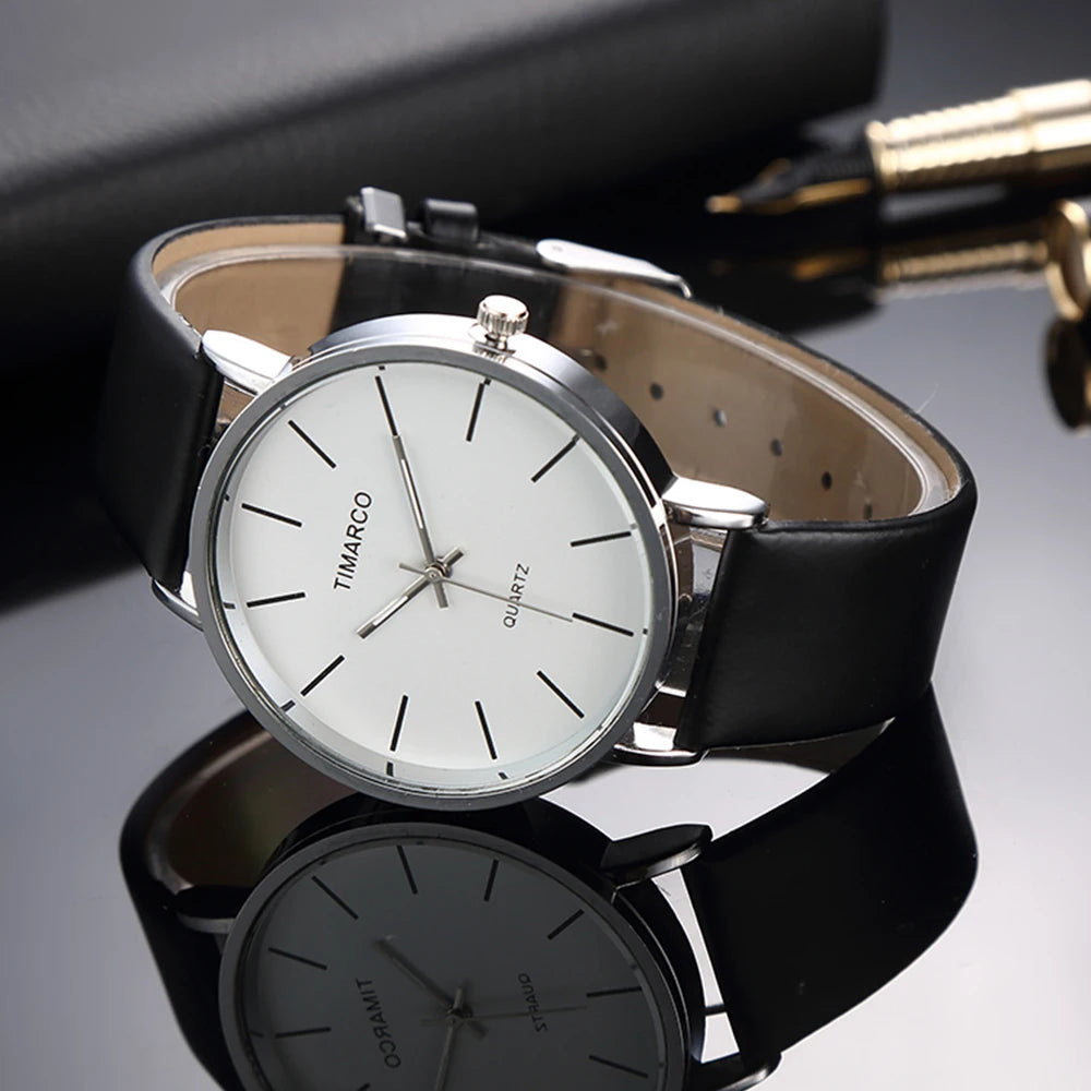 2023 Luxe Damen-Quarzuhr in Silber, minimalistisch – elegante Business-Uhr mit atmungsaktivem Leder und Stahl