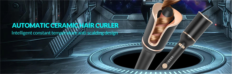 Automatic Hair Curler and Crimper: Electric Wave and Curl Tool with Integrated Ferro Ringlet Loop Technology for Effortless Wavy and Crimped Hairstyles