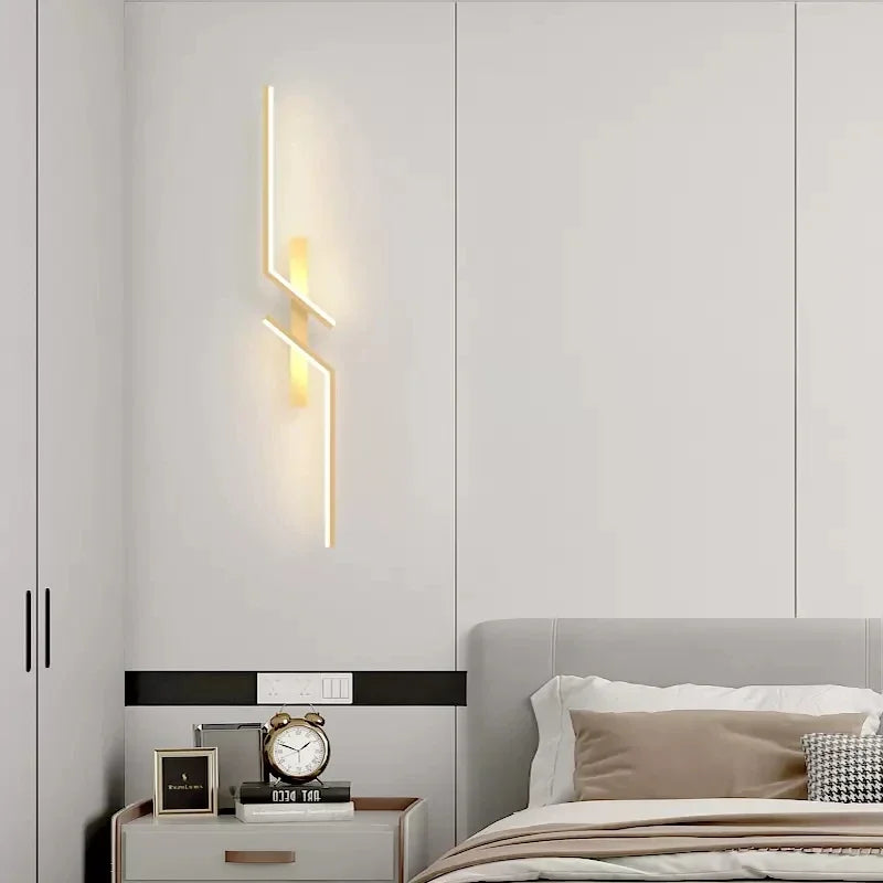 Moderne, minimalistische LED-Wandleuchte – elegantes Lichtband für Schlafzimmer, Wohnzimmer, Fernsehbereich und Lobby-Dekor