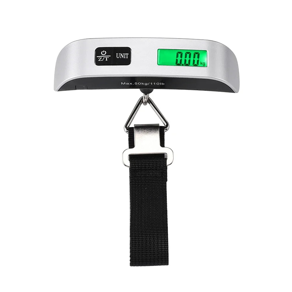 50kg/110lb Digital LCD Portable Luggage Scale with Strap - Travel Weight Measurement Tool