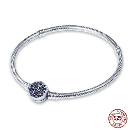 Armband aus Sterlingsilber 925 mit Stern, Mond, Sonne und Kleeblatt – verstellbar 17–20 cm