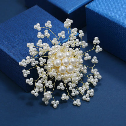 Elegant Korean-Style Pearl Brooch for Women – Classic Office Suit and Coat Accessory