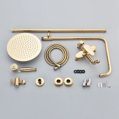 Contemporary Golden Bath & Shower Faucet - Single Handle, Rotatable Lifting Design