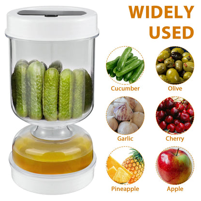 Pickles and Olives Separator Jar – Leakproof, Reusable Dry and Wet Dispenser for Food Storage, Hourglass Design, Ideal for Kitchen Use