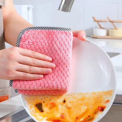 Super Absorbent Microfiber Kitchen Cloths - High-Efficiency Dish Towels for Household Cleaning