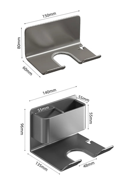 Wandmontierter Haartrockner- und Glätteisen-Organizer mit Ablage – Badezimmer-Föhn- und Styling-Tool-Halter