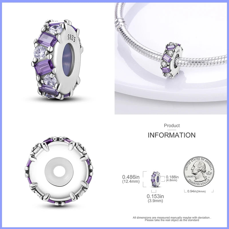 Abstandsperlen aus 925er Sterlingsilber in Katzenkrallen- und Schmetterlingsform – kompatibel mit Pandora-Armbändern – farbenfroher Zirkon – perfekt für selbstgemachten Schmuck