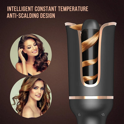 Automatic Hair Curler and Crimper: Electric Wave and Curl Tool with Integrated Ferro Ringlet Loop Technology for Effortless Wavy and Crimped Hairstyles