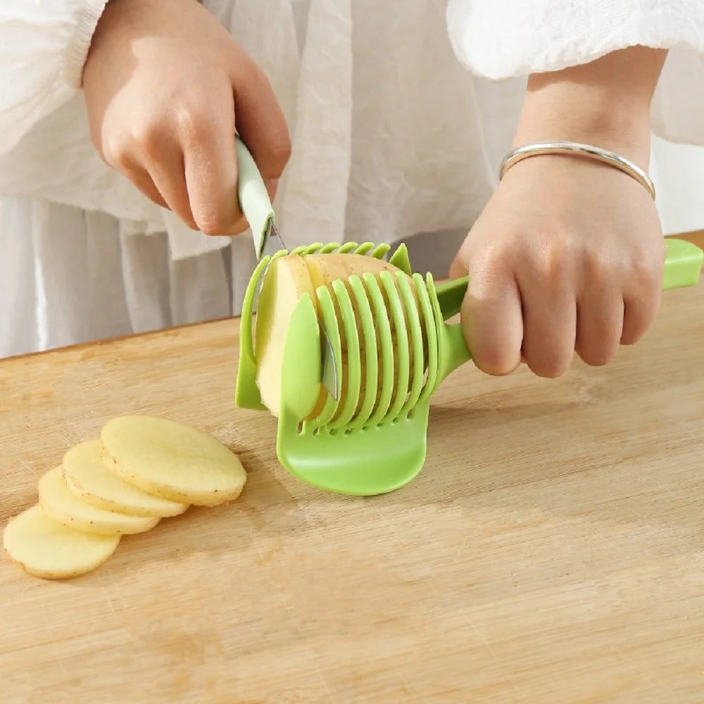 Multi-Function Stainless Steel Fruit & Vegetable Slicer – Includes Orange, Lemon, Tomato, and Onion Cutter