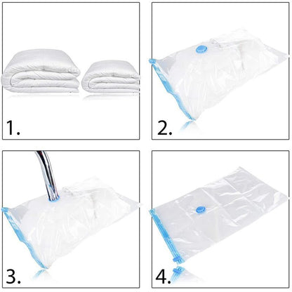 Vacuum Compression Storage Bags with Valve - Large Size for Towels, Clothes, Blankets