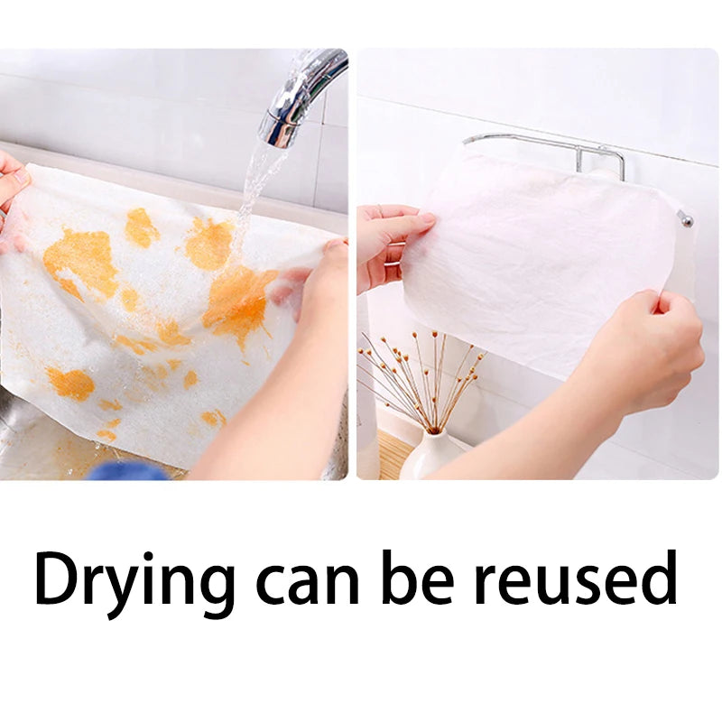 500/50pcs Disposable Reusable Cleaning Cloths - Non-Woven Kitchen Rags for Dishwashing & Surface Cleaning