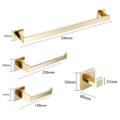 Hardware-Set aus gebürstetem Gold, 4-teilig