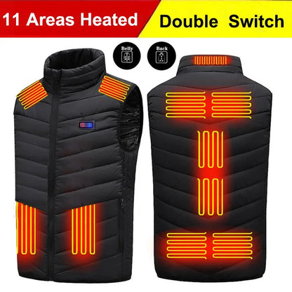 21/13/9-Zone Self-Heating Vest Jacket - Tactical Winter Coat with Heated Gloves for Men & Women