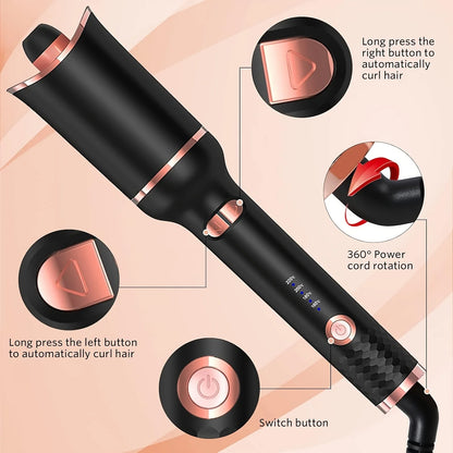 Auto Rotating Ceramic Hair Curler – Air Spin Wand Styler for Effortless Curls