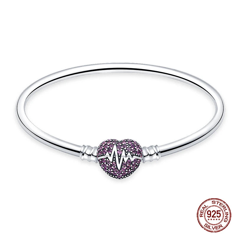 Armband aus Sterlingsilber 925 mit Stern, Mond, Sonne und Kleeblatt – verstellbar 17–20 cm