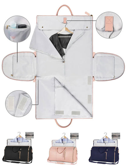 حقيبة ملابس جلدية مخصصة للنساء - حقيبة دافل كبيرة قابلة للطي للسفر