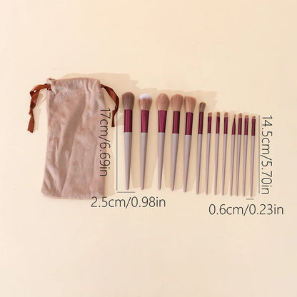 13-teiliges Make-up-Pinselset aus weichen Fasern für Anfänger – Enthält Lidschatten-, Puder- und Concealer-Pinsel