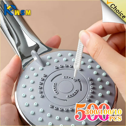 Micro Nylon Shower Cleaning Brush - 10 to 500 Pieces, Anti-Blocking Nozzle, Bathroom Cleaning Tool and Accessory