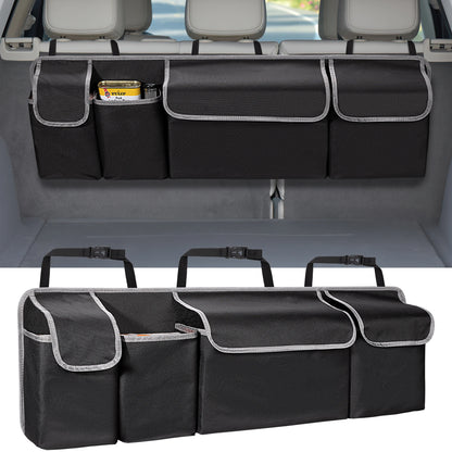 Multi-Pocket SUV Backseat Organizer - Upgraded Hanging Storage Bag for Truck and MPV with 4 Compartments, 39 x 14 Inches