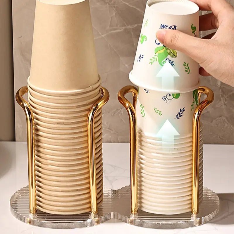 Elegant Cup Dispenser Rack with Extended Stand - Premium Storage Solution for Tea and Coffee Mugs