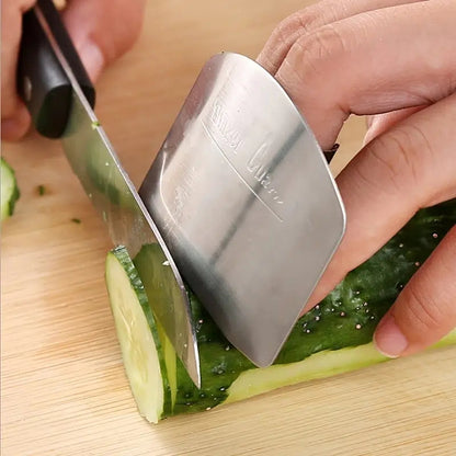 Stainless Steel Finger Guard for Safe Vegetable Cutting - 1 to 3 Piece