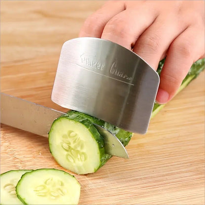 Stainless Steel Finger Guard for Safe Vegetable Cutting - 1 to 3 Piece