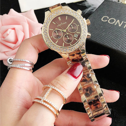 Elegant Rose Gold Women's Quartz Watch with Rhinestones – Luxury Fashion Bracelet Timepiece