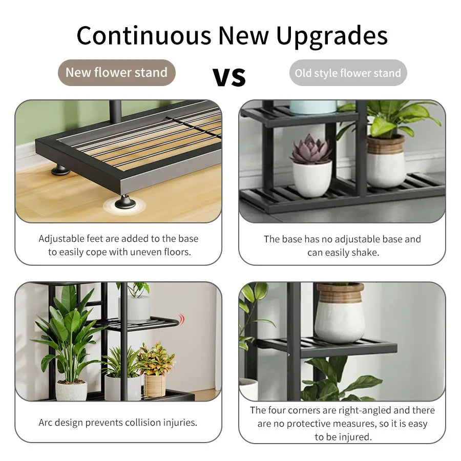 Iron Plant Stand for Flowers - 6/7/8-Layer Plant Shelf and Organizer for Garden Decoration